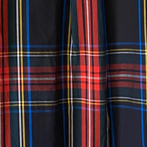 J.Crew Velvet Trimmed V Neck Tunic Size Sm Black Stewart Tartenl Crisp Popover - Picture 11 of 16